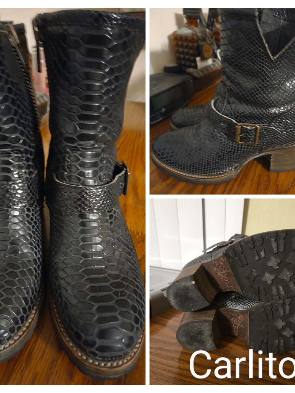 Freebird Carlito Black Snake Heeled Boots